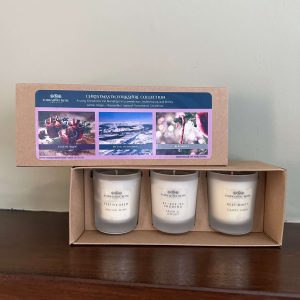 A gift set of 3 mini christmasscented candles